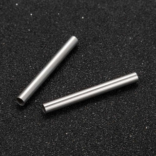 304 Stainless Steel Tube Beads, Stainless Steel Color, 30x3mm, Hole: 2.7mm  (Packed 20 Beads)