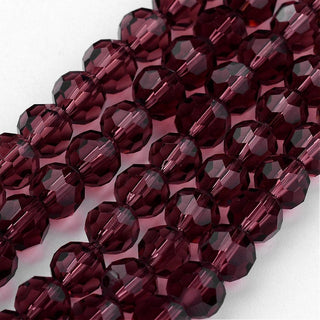 4mm Faceted Round Crystals * Purple (approx 100 beads per 15" Strand)