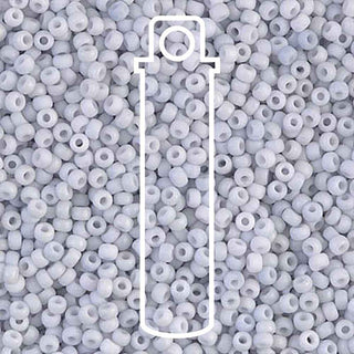 11/0 Miyuki  Round Seed Beads  (Fancy Frosted Palest Gray/ Grey)  *approx 24 gram tube