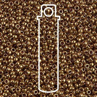 11/0 Miyuki Round Seed Beads (Metallic Light Bronze) (Like DB22L).  *approx 24 gram tube