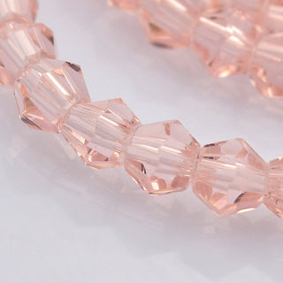 Bicone Beads Faceted. Granny's Pink. (4 x 4mm).  (Approx 95 Beads/strand).