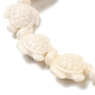 Howlite Beads, Dyed, Turtle, Seashell Color, 17~18x13~14x6.5~7.5mm, Hole: 1mm, approx 23 Beads