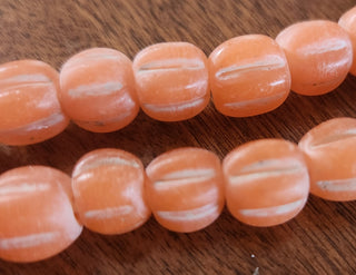 Glass Indonesian / Bali Beads.  10 x 11 mm Melon.  *Priced per 10 Beads.