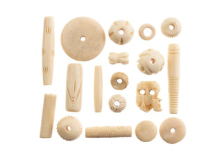 Bone Beads (Treasure Mix).  250g of Assorted Bone Beads.  *See Finish Options