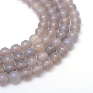 Natural Shades of Grey Agate Beads.   *See Drop Down for Size Options