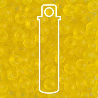 Seed Bead (MIYUKI 6/0)  Round.  (Matte Transparent Yellow)  20gm tube.