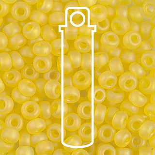 Seed Bead (MIYUKI 6/0)  Round.  (Matte Transparent Yellow AB)  20gm tube.