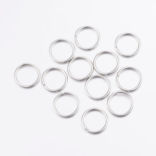 304 Stainless Steel Open Jump Rings, Stainless Steel Color, 13x1.5mm(15 Gauge), Inner Diameter: 10mm.  Packed approx 115 Rings