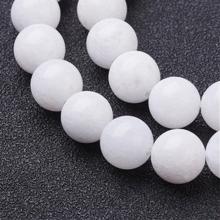 Jade (White) 8mm Round (approx 50 Beads)