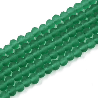 Transparent Glass Beads Strands, Faceted, (*Frosted), Rondelle, 3.5~3.8mm, Hole: 1mm, about 113~115pcs/strand, 32.5~33cm.  See Color Options