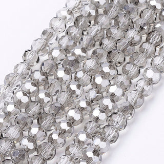 4mm Faceted Round Electroplated Crystals * Gainsboro  (approx 100 beads per 15" Strand) (Copy)