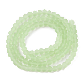 Transparent Glass Beads Strands, Faceted, (*Frosted), Rondelle, 3.5~3.8mm, Hole: 1mm, about 113~115pcs/strand, 32.5~33cm.  See Color Options