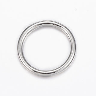 Alloy Welded Round Rings, Closed Jump Rings, Ring, Platinum, 12 Gauge, 18.5x2mm, Inner Diameter: 15mm. Packed 10 Rings.