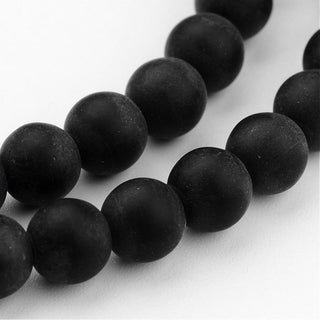 Glass Beads (Dark Frosted) Black  *See Drop Down for size options