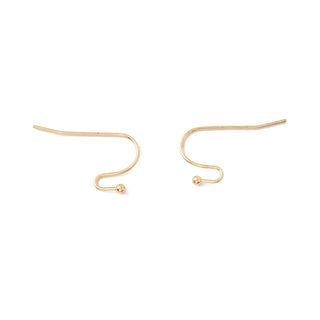 316 Surgical Stainless Steel Earring Hooks, Ear Wire, Real 18K Gold Plated, 21x12x2mm, Pin: 0.6mm *Packed 10 (5 Sets)