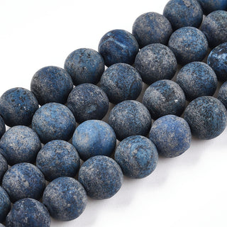 Natural American Turquoise Beads Strands, Frosted, Dyed & Heated, Round, Steel Blue, 8mm, Hole: 1mm, about 45 Beads.