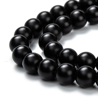 Onyx (Frosted) 8mm.  Approx 50 Beads.