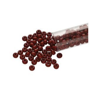 11/0 Czech Round Glass Seed Beads. (Opaque Medium Brown) *24 gram TUBE-