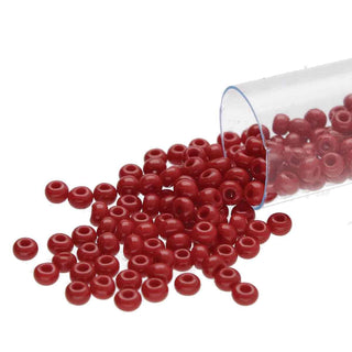 11/0 Czech Round Glass Seed Beads. (Opaque Dark Red Wine) *24 gram TUBE