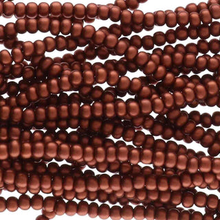 Seed Bead (Czech 6/0)  Round.  (Bronze Fire Red)  Approx 68 Grams per hank.