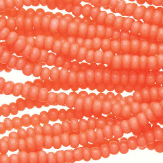 6/0 Czech  (Coral Opaque Solgel)  6 String/Hnk -Approx 75 Grams