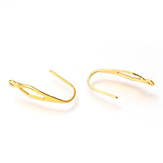 304 Stainless Steel Earring Hooks, with Vertical Loop, Ear Wire, Real 18k Gold Plated, 20x4.5 x0.7~4.5mm, Hole: 1.2mm.  Packed 10 Ear Wires/ 5 Sets