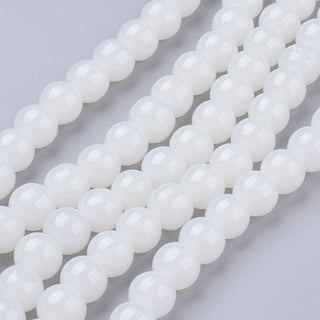 Jelly White Smoke (round) (Glass Beads).  6mm