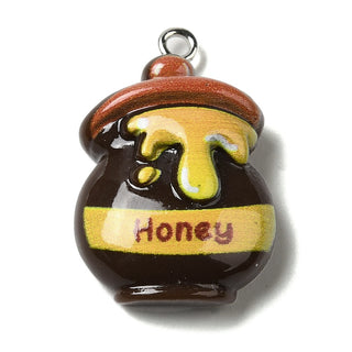 Honey Pot Charm. 28x18.5x8.5mm, Hole: 2mm . Sold Individually.