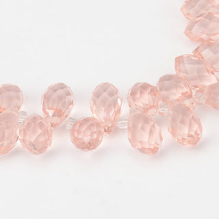 Crystal Glass Beads Strands, Faceted, Drop, Pearl Pink.  13x8mm, Hole: 1mm; about 100pcs/strand, 16.5" (Copy)