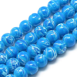 Glass Beads Strands, Baking Painted, Dyed, Round, 10mm, Hole: 1.5mm.  (Approx 42 Beads per straned)