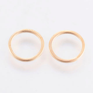 Brass Linking Rings, Light Gold, 10x1mm, Inner Diameter: 8mm  (Packed 20 Rings)