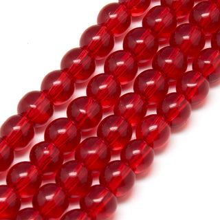 Glass Beads, Round, Red, 4mm, hole: 1mm; *approx 40 Beads