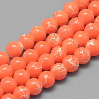 Glass Beads Strands, Baking Painted, Dyed, Round, 10mm, Hole: 1.5mm.  (Approx 42 Beads per straned)