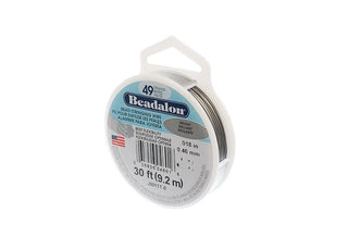 Beadalon (Bead Stringing Wire)  Bright *49 Strand.  30 Feet. (.018 in/ 0.46mm)