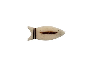 Bone Pendant.  Carved Fish.  40 x 15mm size.  Sold Individually.