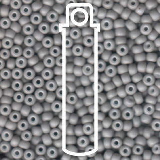 Seed Bead (MIYUKI 6/0)  Round.  (Matte Opaque Gray)  20gm tube.