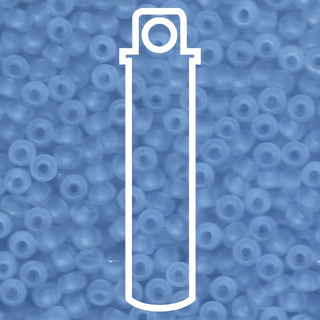 Seed Bead (MIYUKI 6/0)  Round.  (Matte Transparent Light Blue)  20gm tube.