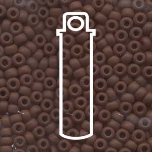 Seed Bead (MIYUKI 6/0)  Round.  (MATTE Opaque Chocolate)  20gm tube.