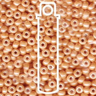 Seed Bead (MIYUKI 6/0)  Round.  (Light Caramel Ceylon)  20gm tube.