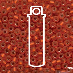 Seed Bead (MIYUKI 6/0)  Round.  (MATTE S/L ORANGE)  20gm tube.