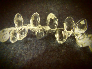 Glass Beads (Faceted Drop) *side drill (13 x 6mm) 15" Strand (approx 100 beads)